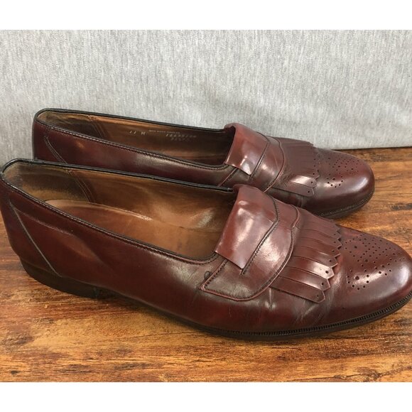 BOSTONIAN Men's Size 11 M Leather Loafer Oxblood Burgundy Made in USA Shoes - Picture 1 of 11